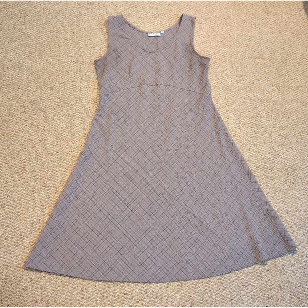 Habitat Clothes to Live In Dress Womens M Gray A Line Textured Crinkle Lagenlook